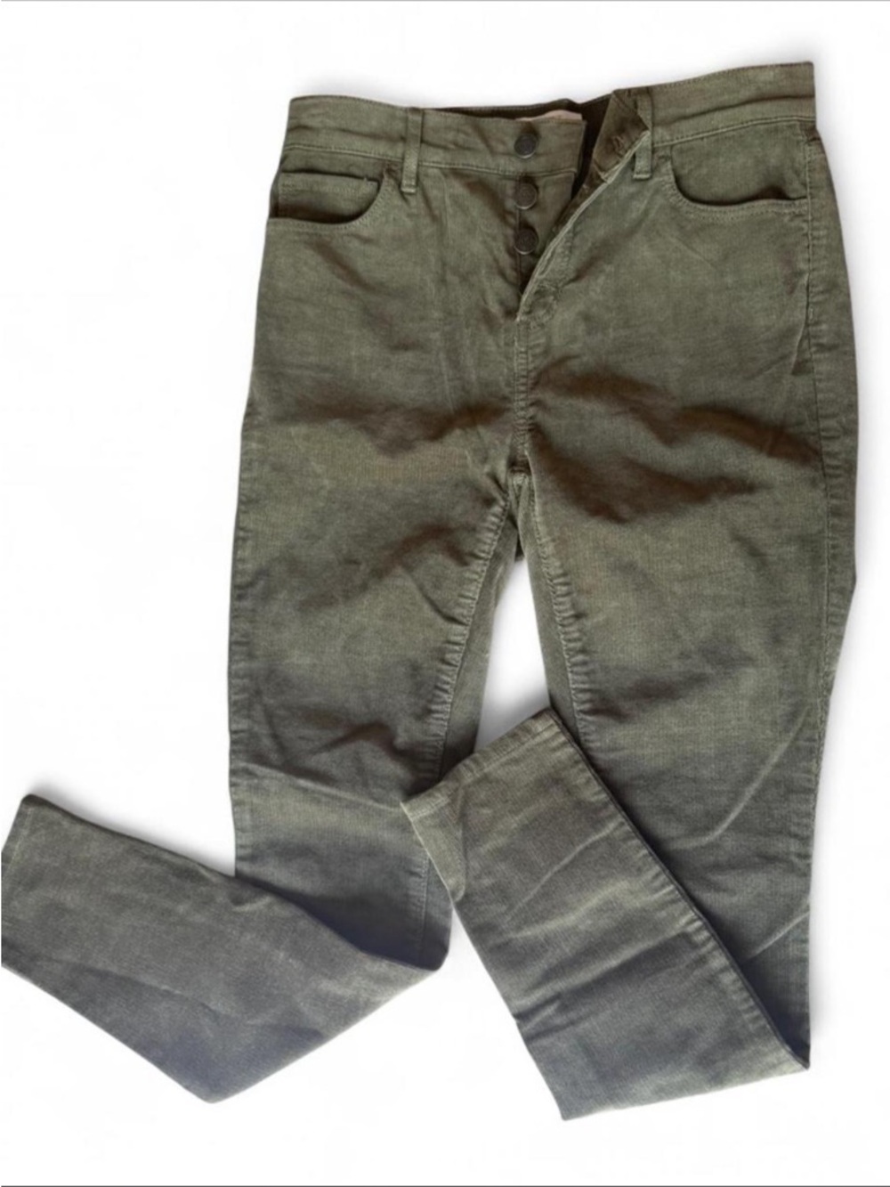NWT LOFT Olive Corduroy Slim Trousers for Women 2P